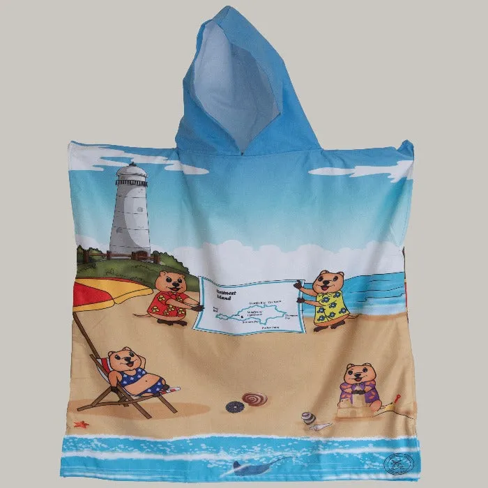 Adult Rottnest Quokka Towel | Hooded Towel | Sandy Toes Beachwear