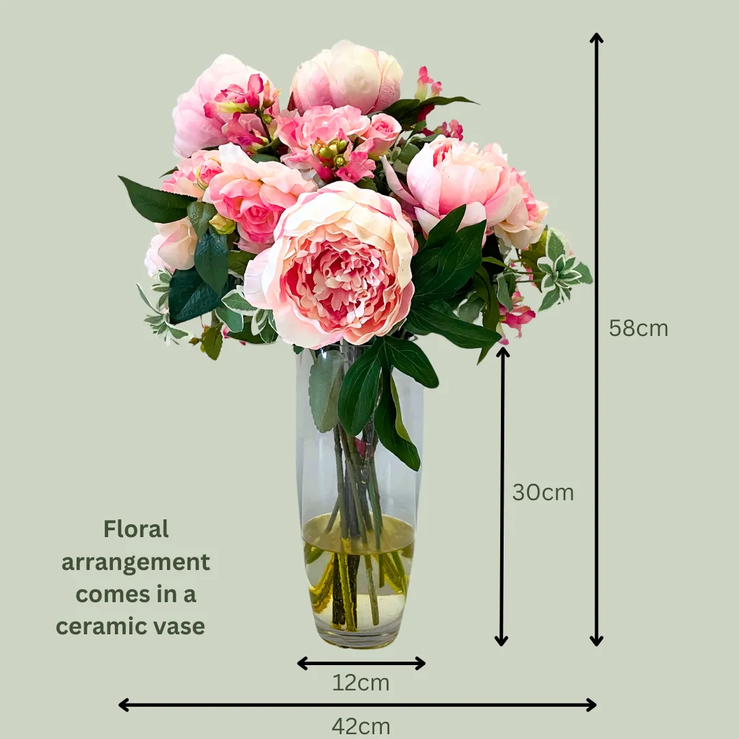 Artificial Floral Arrangement (Ex Rental) - Light Pinks #2