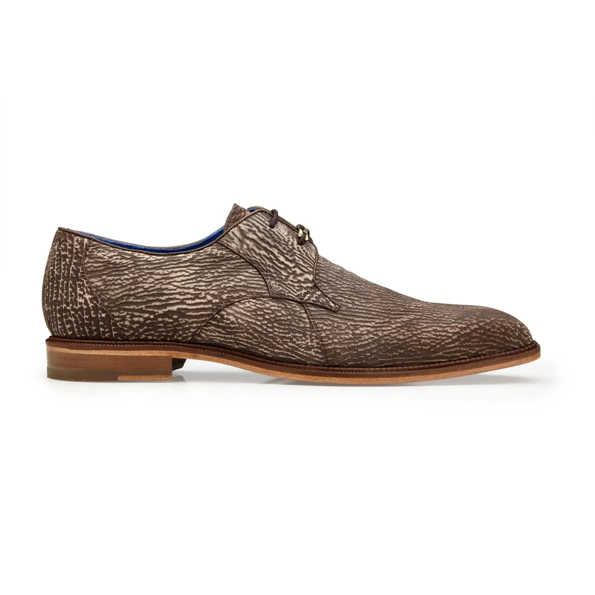 Belvedere Ray in Brown Genuine Shark-Skin Derby Oxfords