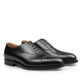 Black Calf Leather Connaught II Cap Oxfords