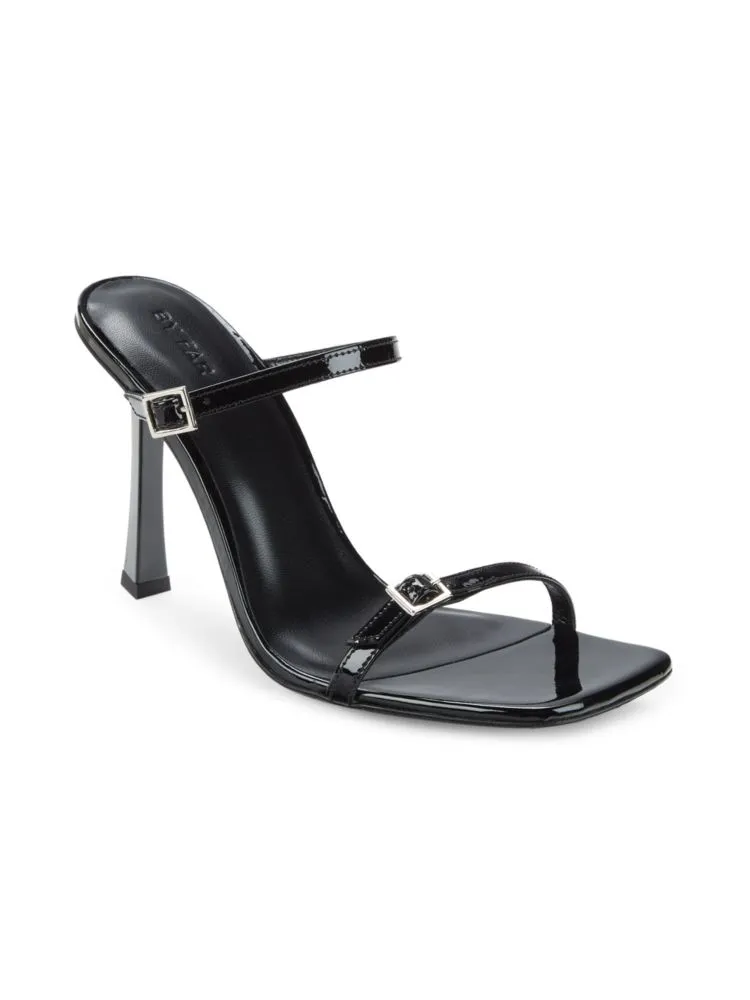 By Far patent leather Flick sandals, black