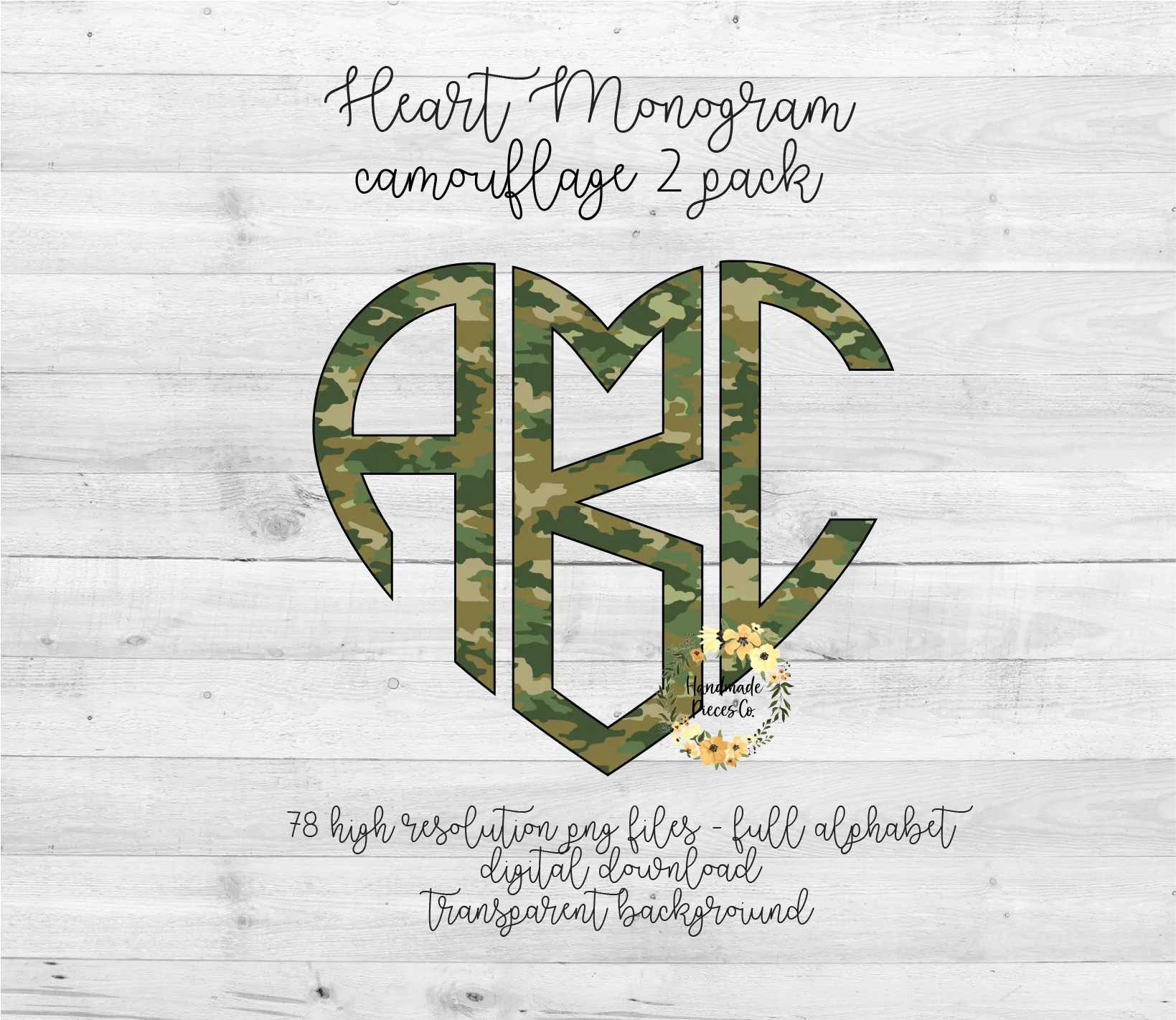 Camouflage 2 Monogram - Multiple Styles - Digital Download