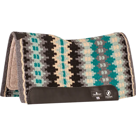 Classic Equine 32"X34" 3/4" Zone Blanket Top Saddle Pad- Charcoal/Teal