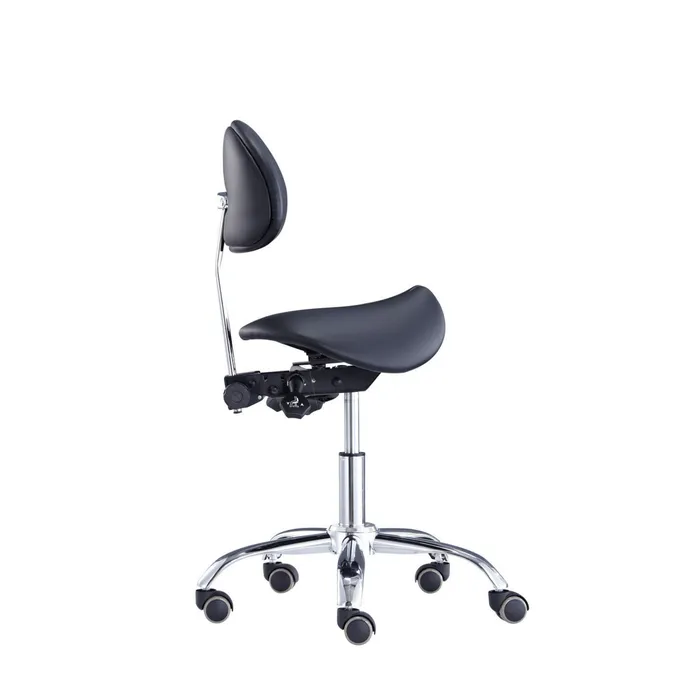 Divided Saddle Seat Stool with Backrest For Dental Hygienist