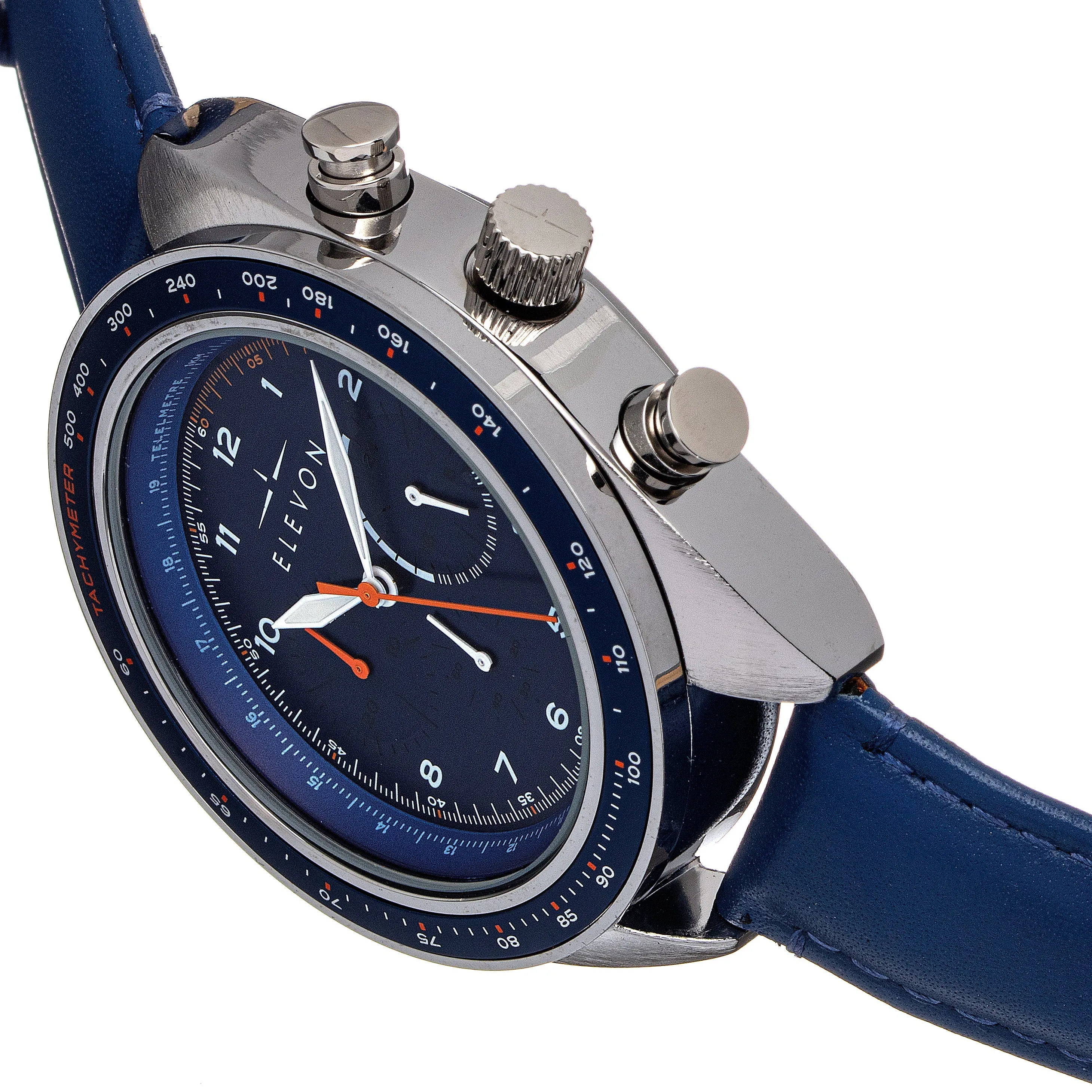 Elevon Bombardier Chronograph Leather-Strap Watch - Blue