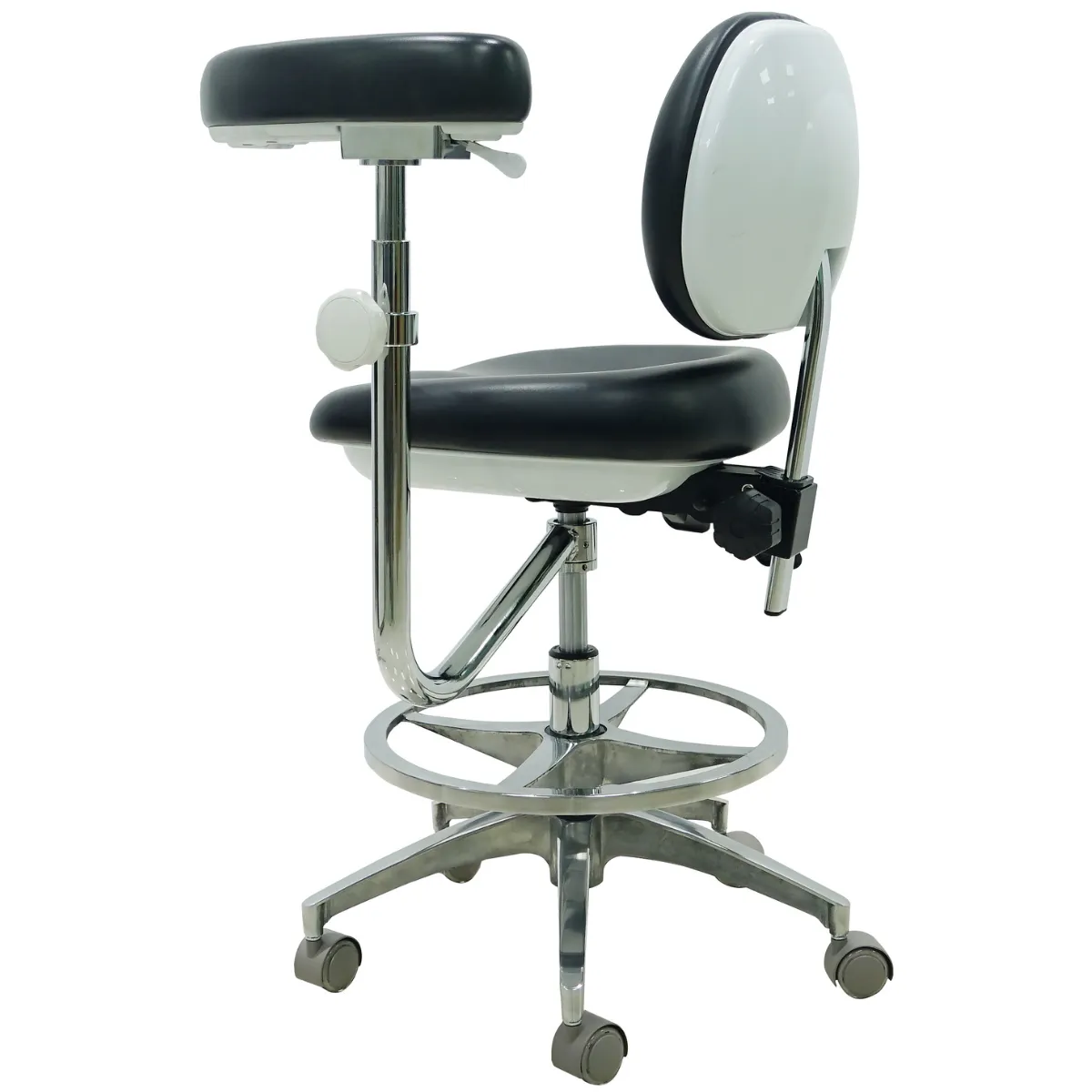 Ergonomic Medical or Dental Operator Chair with Footrest, Backrest and Handrest