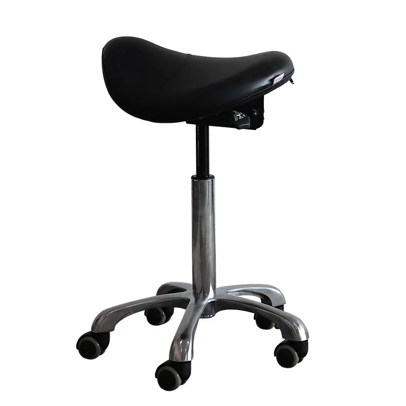 Hydraulic Saddle Shape Rolling Stool with Tilt-able Seat