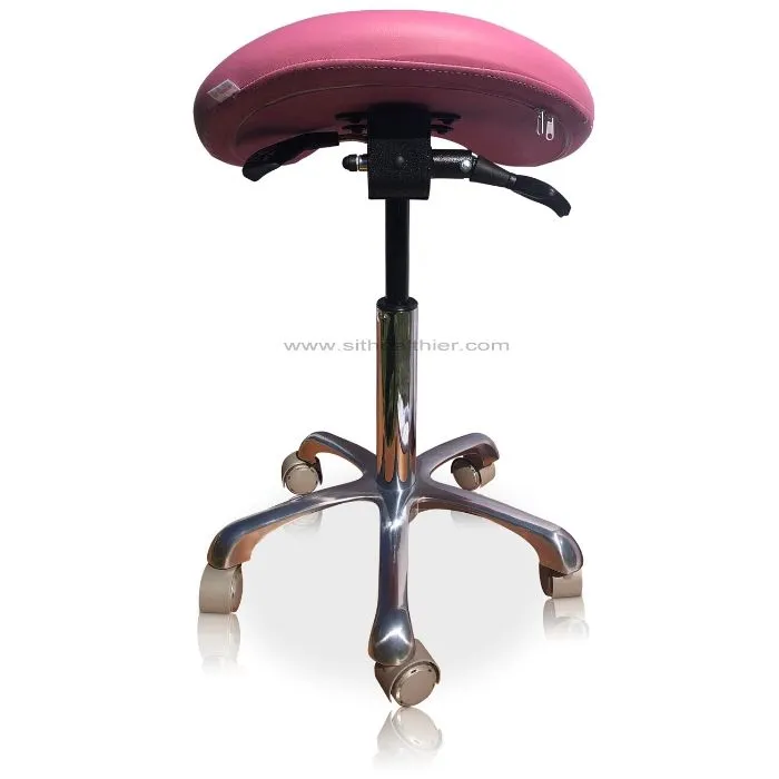 Hydraulic Saddle Shape Rolling Stool with Tilt-able Seat