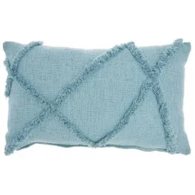 New - 14"x24" Oversized Life Styles Distressed Diamond Lumbar Throw Pillow Aqua - Mina Victory