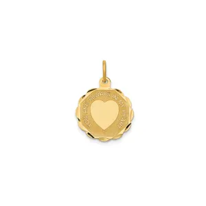 " You are Always in my Heart " Disc Pendant (14K)