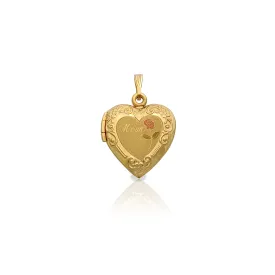 "Mom" Heart Locket Pendant (14K)