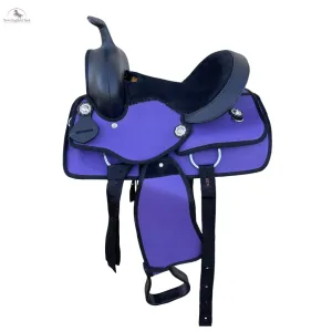 Youth Western New Generation Horse Synthetic Saddle - 10" 12" 13"- Blue/Black/Light Brown/Pink Color Saddle